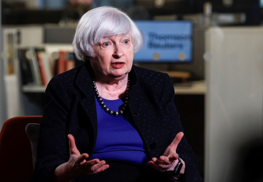 Yesterday, US Treasury Secretary Janet Yellen said further action is needed to promote sound operations and address liquidity and other risks. — Reuters pic