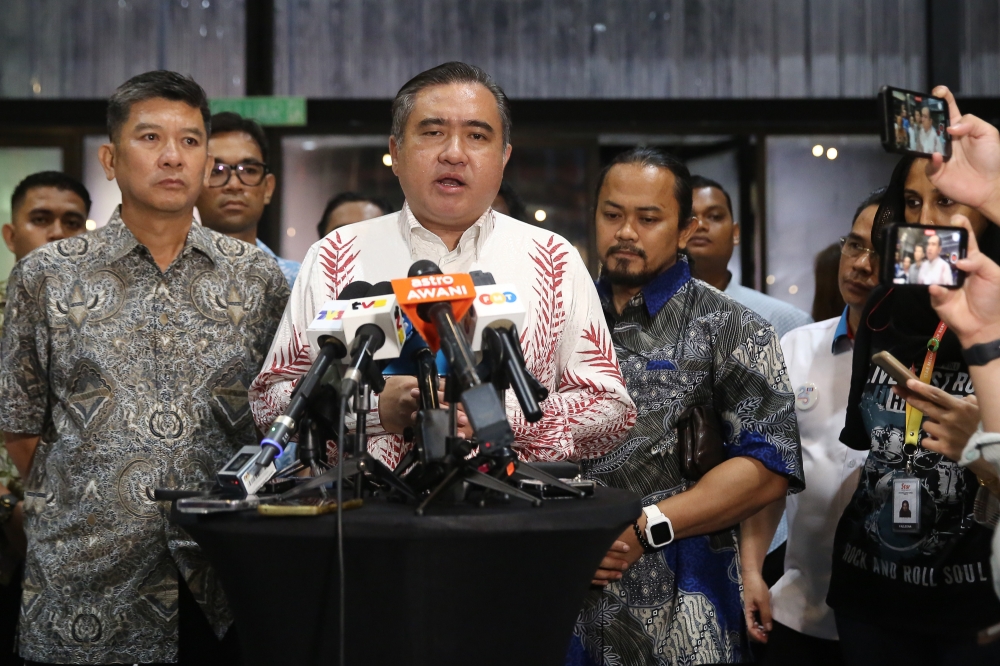DAP secretary-general Anthony Loke speaking to reporters at the PKR's 25th Anniversary celebrations at Sentul Depot in Kuala Lumpur, May 11, 2024. — Picture by Yusof Mat Isa