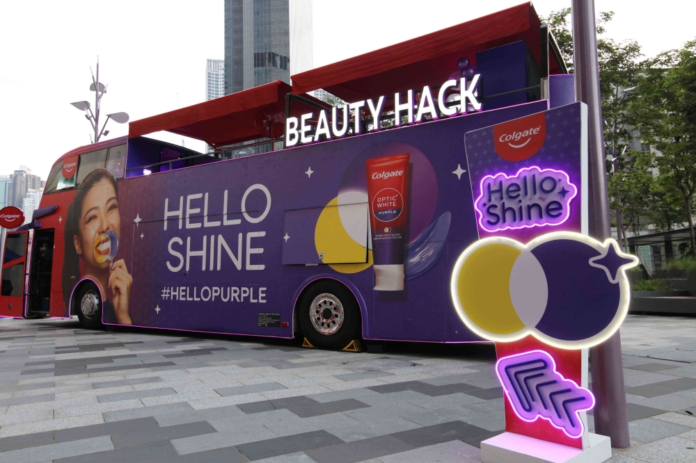 Colgate is taking the Purple Beauty Hack Bus on the road to selected shopping malls and universities.— Picture courtesy of Colgate