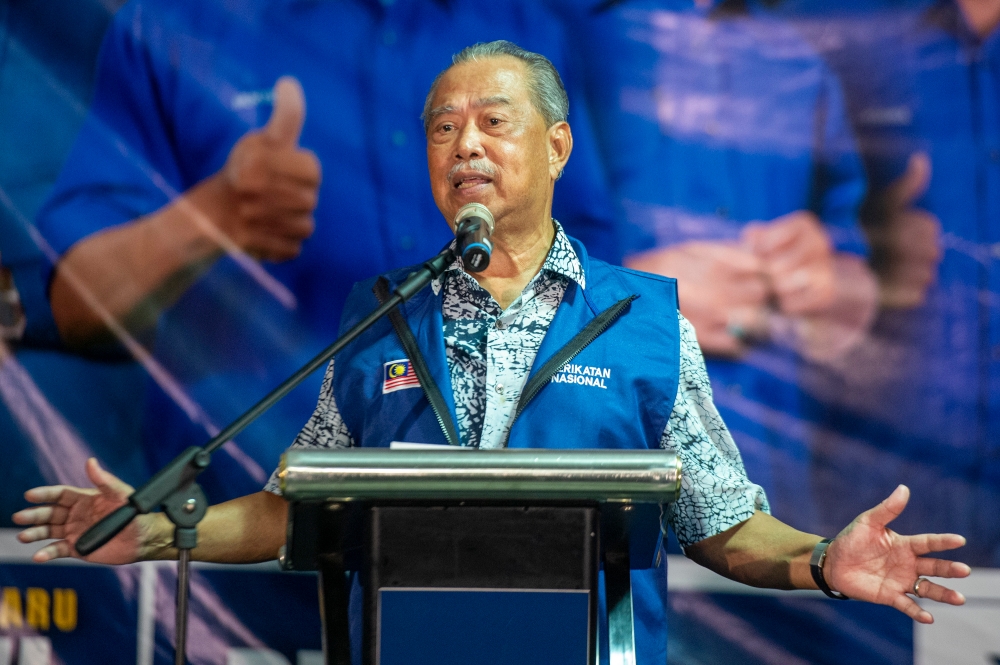 Voter support for Perikatan Nasional (PN) is still going strong even if the Opposition coalition lost in yesterday’s Kuala Kubu Baru by-election, its chairman Tan Sri Muhyiddin Yassin said today. — Picture by Shafwan Zaidon