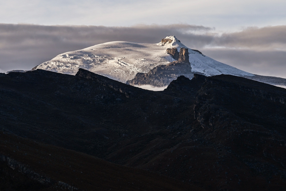 The Pan de Azucar peak is seen from the Ritacuba Blanco peak at El Cocuy National Natural park in Boyaca province, Colombia on April 19, 2024. — AFP pic