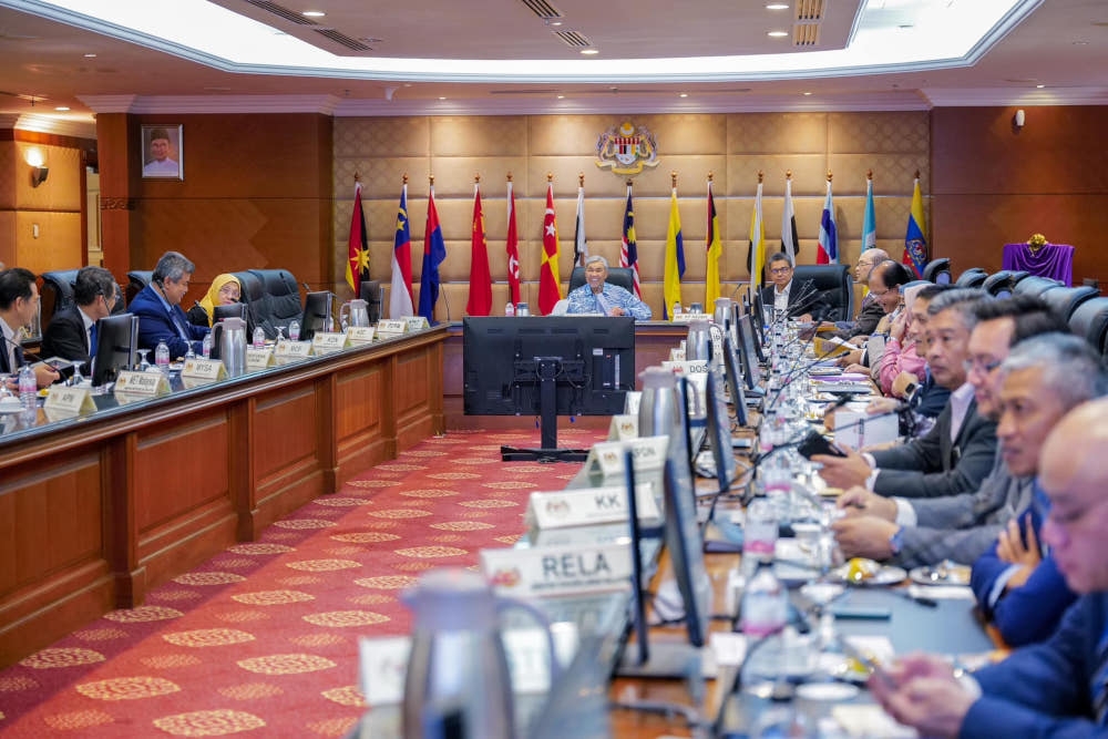 Deputy Prime Minister Datuk Seri Ahmad Zahid Hamidi chairs the Central Disaster Management (JPBP) Meeting in Putrajaya, May 14, 2024. — Picture from Facebook/Zahid Hamidi 