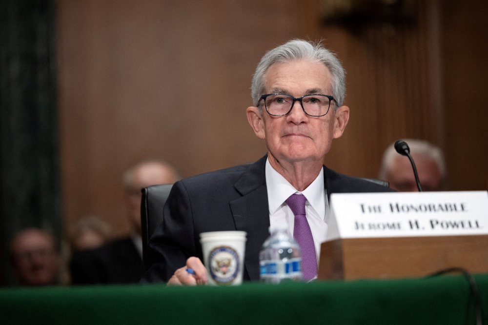 Federal Reserve chair Jerome Powell said Tuesday that hot US inflation data has lowered his level of confidence that price rises will slow back down towards the bank’s long-term target. — Reuters pic
