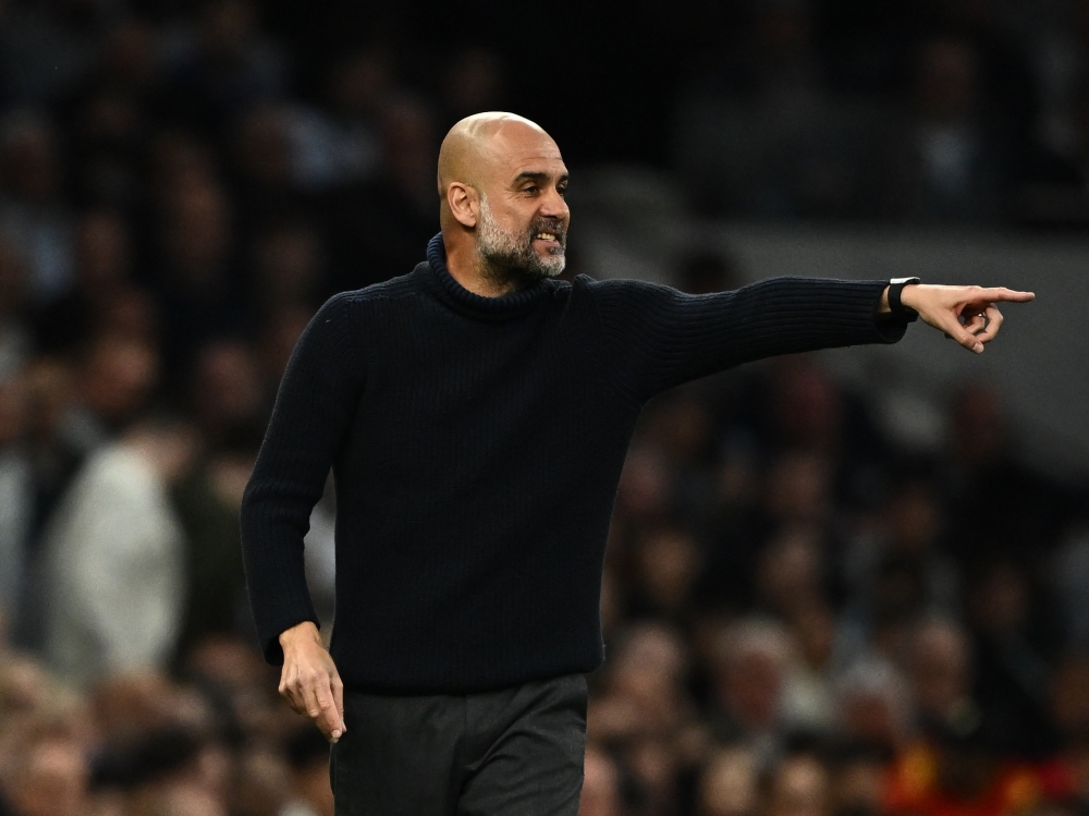 Manchester City manager Pep Guardiola reacts during the match against Tottenham Hotspur May 15, 2024. ― Reuters pic