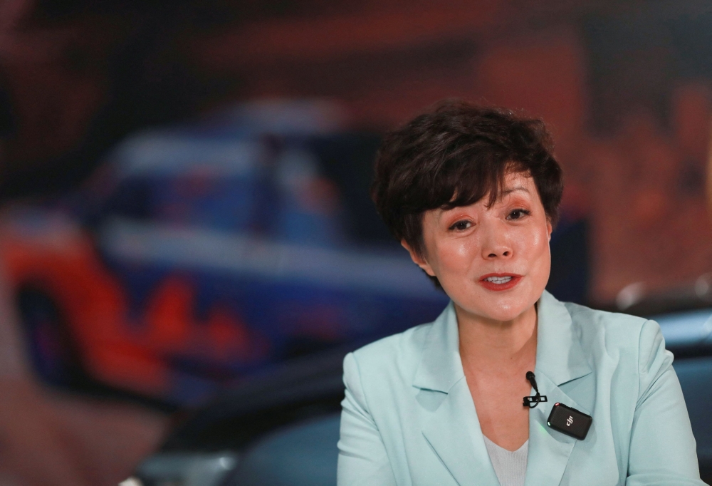 BYD Americas CEO Stella Li speaks during an interview with Reuters on the day Chinese EV maker BYD launches its new truck, the BYD Shark, on the Mexican market in an event in Mexico City, Mexico May 14, 2024. — Reuters pic