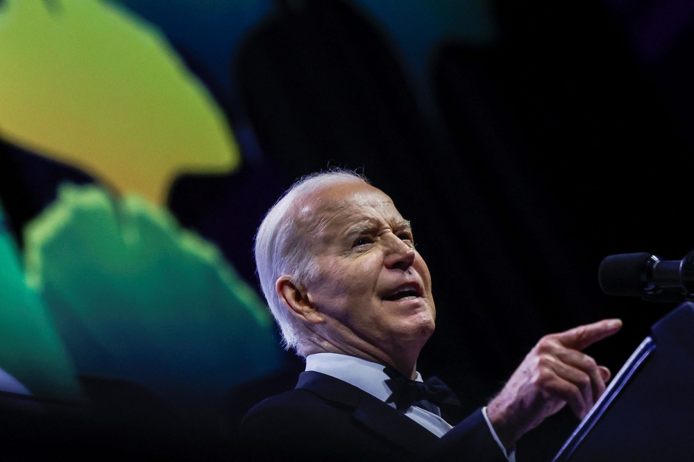 The Democratic president took a swipe at Trump’s legal troubles in the video with an oblique reference to the court schedule in Trump’s hush money trial in New York. — Reuters pic