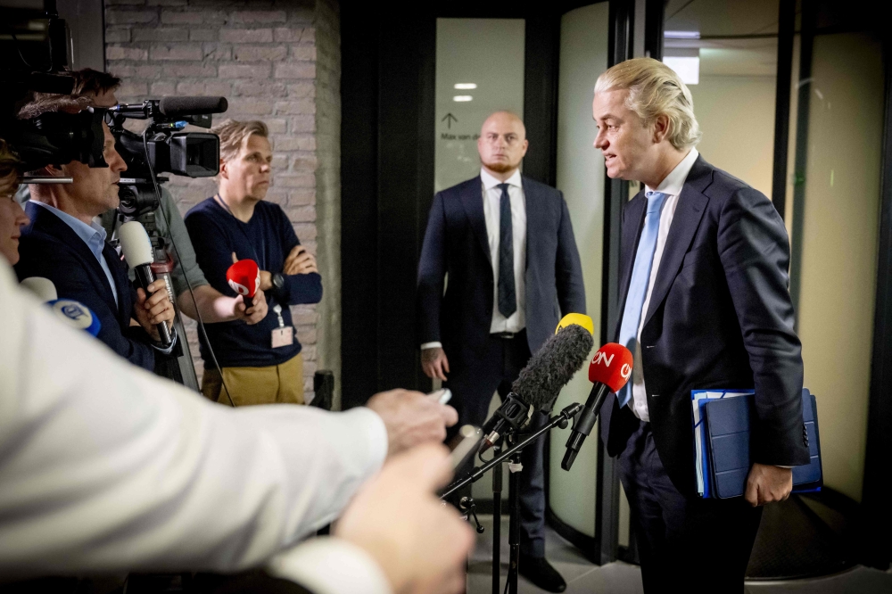 Six months after Geert Wilders won a stunning election victory, squabbling politicians finally clinched an agreement yesterday on a coalition government, said the Dutch far-right leader, who will not be prime minister. — AFP pic