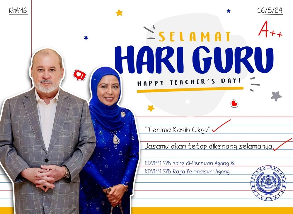 According to a post on Sultan Ibrahim Sultan Iskandar's Facebook page, Their Majesties said the sacrifices and contributions of educators should always be remembered because their role is crucial in the development of the nation and society. ― Picture via Facebook/Sultan Ibrahim Sultan Iskandar