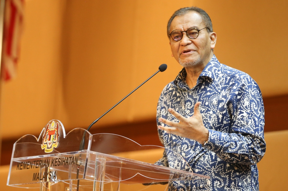 Health Minister Datuk Seri Dzulkefly Ahmad speaks at the launch of the National Health and Morbidity Survey 2023 in Putrajaya, May 16, 2024. — Picture by Miera Zulyana