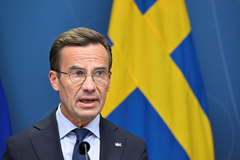 Swedish Prime Minister Ulf Kristersson this week condemned the use of social media troll accounts which he said were a dangerous political tactic. — TT News Agency via Reuters pic