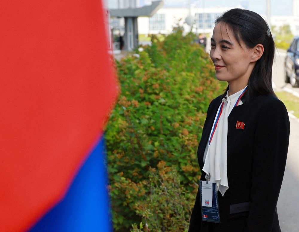 The powerful sister of North Korean leader Kim Jong-un on Friday denied widespread allegations that Pyongyang is shipping weapons to Russia, calling the claim “absurd”. — Sputnik/Vladimir Smirnov/Pool via Reuters file pic