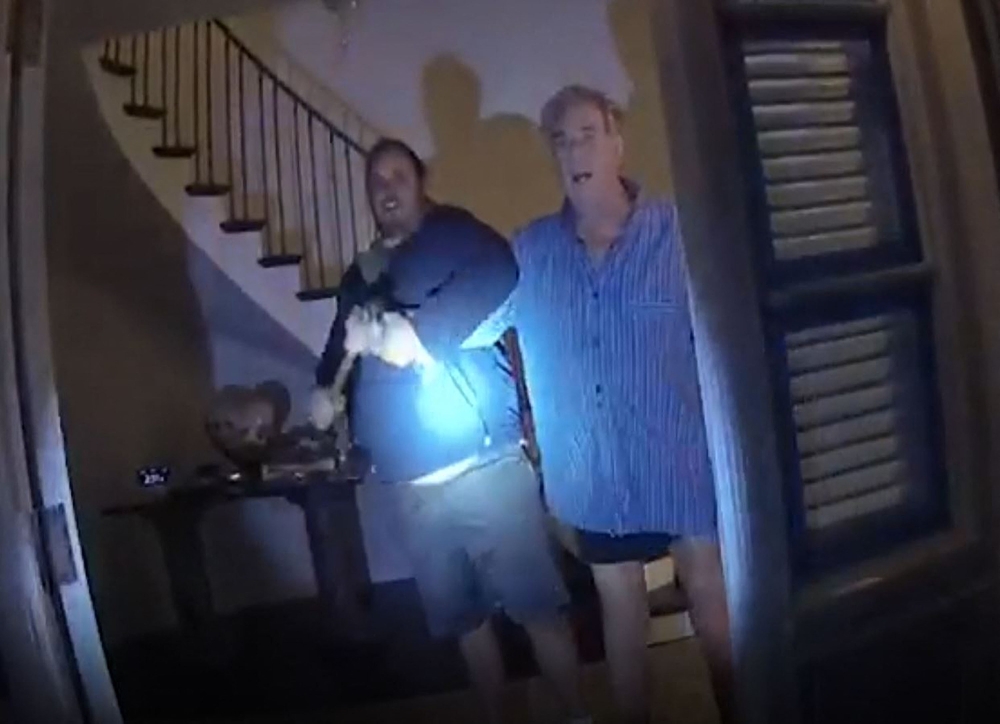 This still image from a San Francisco Police Department police body-cam video ordered released by San Francisco Superior Court, shows suspect David DePape assaulting Paul Pelosi, husband of former Speaker of the House Nancy Pelosi, at their San Francisco home on October 28, 2022. — Handout / San Francisco Police Department / AFP file pic