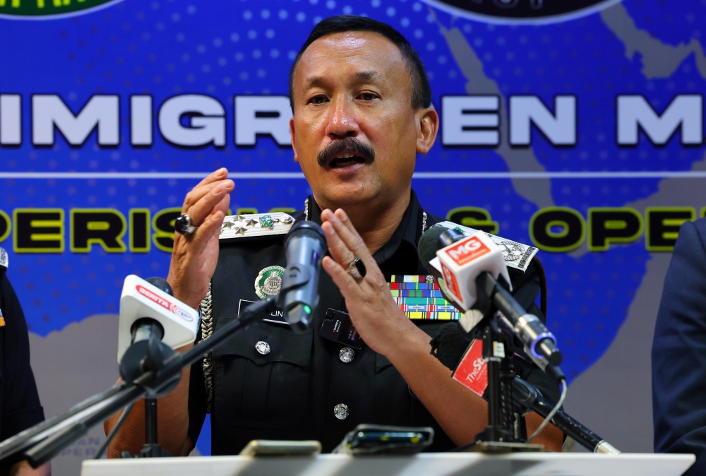 Immigration director-general Datuk Ruslin Jusoh said the operation was carried out based on public complaints related to the factory which is believed to have been operating illegally and also employing foreigners with possible elements of human trafficking. — Bernama pic