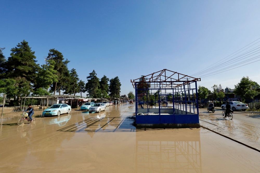 View of flooded streets in Sheikh Jalal district, Baghlan province, Afghanistan May 12, 2024. — Reuters pic