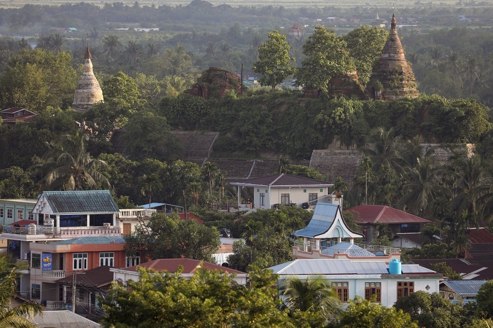 A landscape view of the downtown with ancient pagodas in the background in Mrauk U, Rakhine state, Myanmar June 28, 2019. - Reuters pic