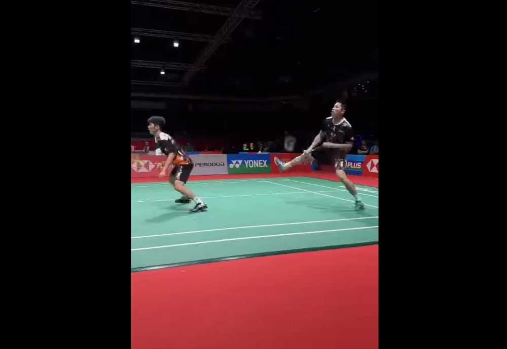 The world number 93 pair beat compatriots Beh Chun Meng-Goh Boon Zhe 21-17, 20-22, 21-18 to set up a meeting with tournament sixth seeds, Rasmus Kjaer-Frederik Sogaard of Denmark in the first round of the Super 500 championship tomorrow. — Screengrab from social media 