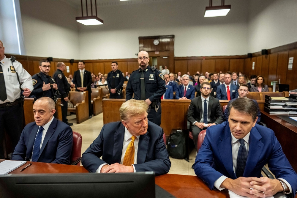 Former US President Donald Trump sits for his trial at the Manhattan Criminal Court in New York City, May 21, 2024. — Reuters pool pic