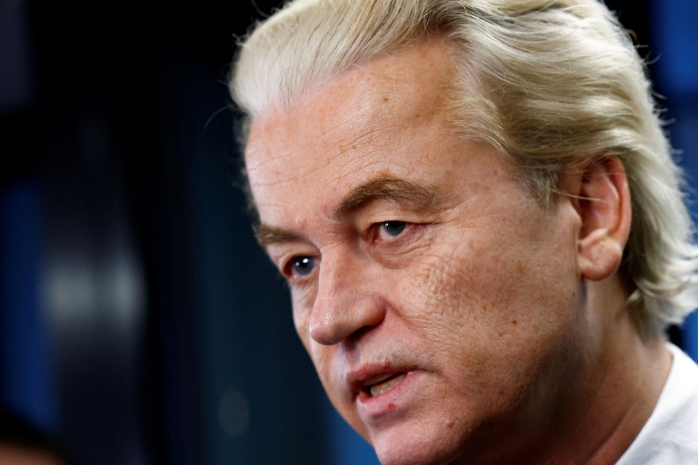 Geert Wilders’ nationalist PVV party was the clear winner of elections in November, and last week after almost six months of tense negotiations it struck a coalition deal with three other conservative parties. — Reuters pic