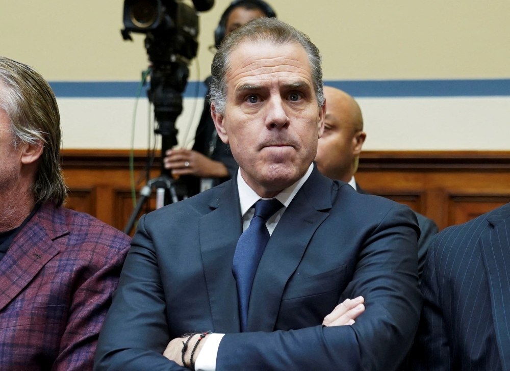 Hunter Biden next month will become the first child of a sitting president to go on trial in a felony case. — Reuters pic