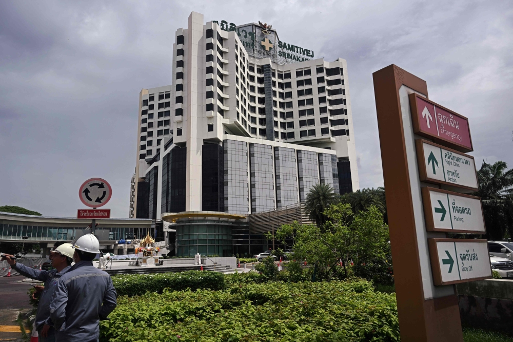 A general view shows the exterior of Samitivej Srinakarin Hospital, where some of the injured passengers were being treated two days after the turbulence-hit Singapore Airlines flight SQ321 from London to Singapore, in Bangkok on May 23, 2024. — AFP pic
