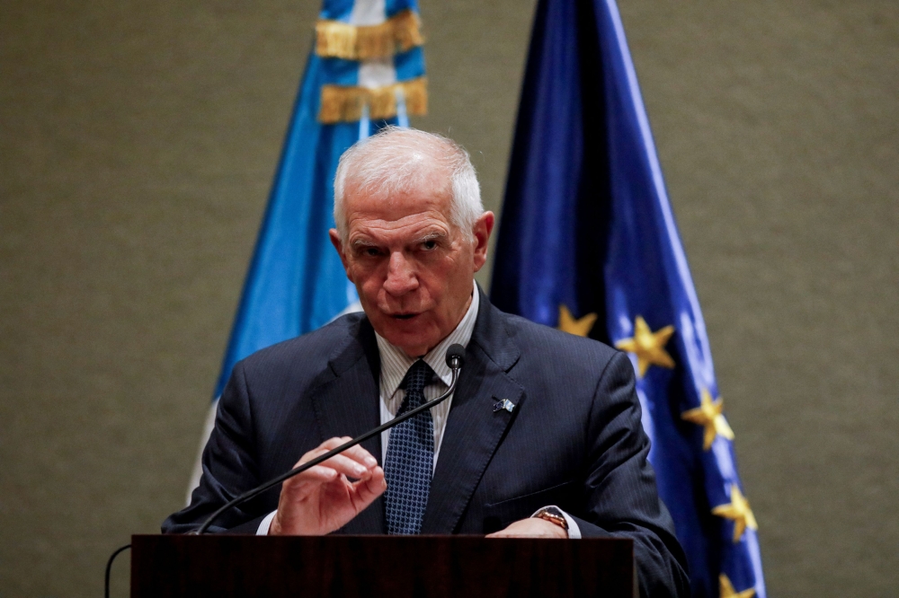 EU foreign affairs chief Josep Borrell today urged Israel “not to intimidate” or “threaten” the judges of the International Criminal Court, whose prosecutor has requested arrest warrants for Israel’s prime minister and defence minister. — Reuters pic  