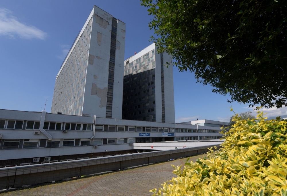 A photo taken on May 19, 2024 shows the F D Roosevelt University Hospital in Banska Bystrica, Slovakia, where Slovak Prime Minister Robert Fico is being treated after he was shot multiple times on May 15. — AFP pic