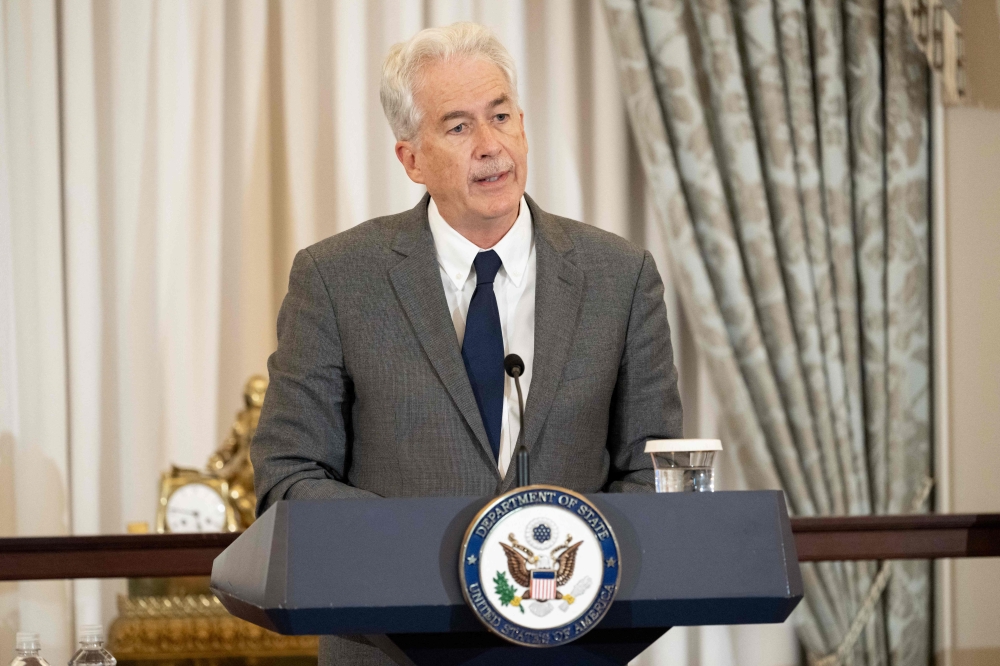 CIA Director Bill Burns speaks during the US Foreign Service Gala Celebrating 100 Years of American Diplomacy at the State Department in Washington, DC, May 21, 2024. — AFP pic