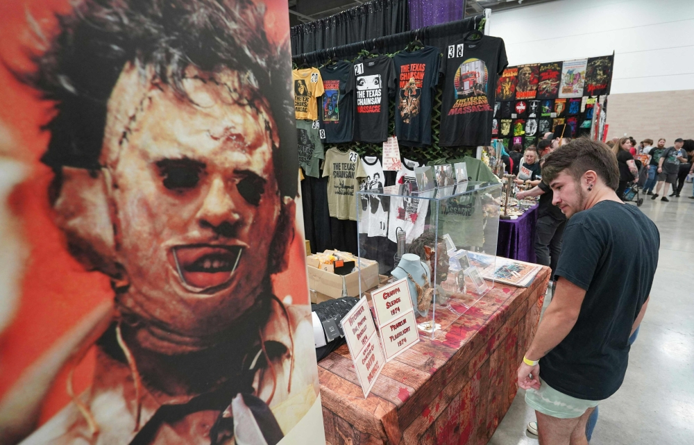 Fans of the ‘Texas Chainsaw Massacre’ movie gather during the Texas Frightmare Weekend in Irving, Texas. — AFP pic