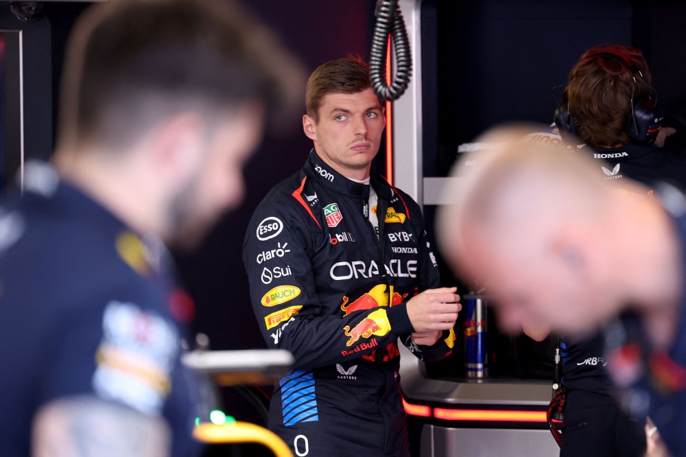 Red Bull Racing's Dutch driver Max Verstappen looks on from the pits during the qualifying session of the Formula One Monaco Grand Prix at the Circuit de Monaco May 25 2024. — AFP pic
