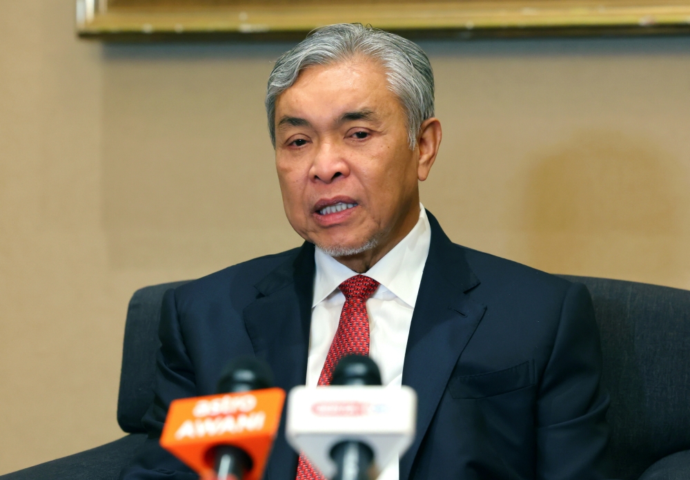 Datuk Seri Ahmad Zahid Hamidi, who is BN chairman and Umno president, said that the unity government has not detailed the suitable candidates to be fielded for the state by-election. — Bernama pic 