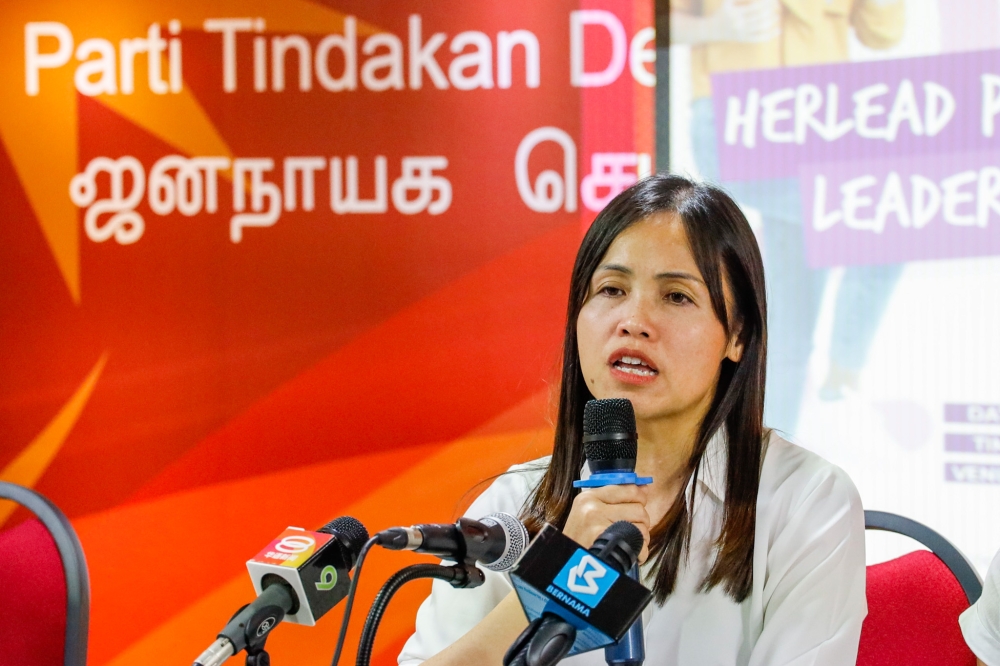 Wanita DAP chief Teo Nie Ching speaks during a press conference at its headquarters in Kuala Lumpur May 29, 2024. — Picture by Firdaus Latif