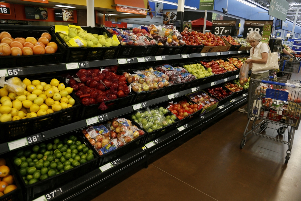 The fresh produce section is seen at a Walmart Supercenter in Rogers, Arkansas June 6, 2013. — Reuters pic  