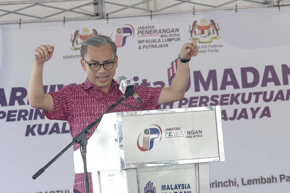 Communications Minister Fahmi Fadzil speaks at the Kita Madani Carnival in Lembah Pantai in Kuala Lumpur June 1, 2024. — Picture by Sayuti Zainudin