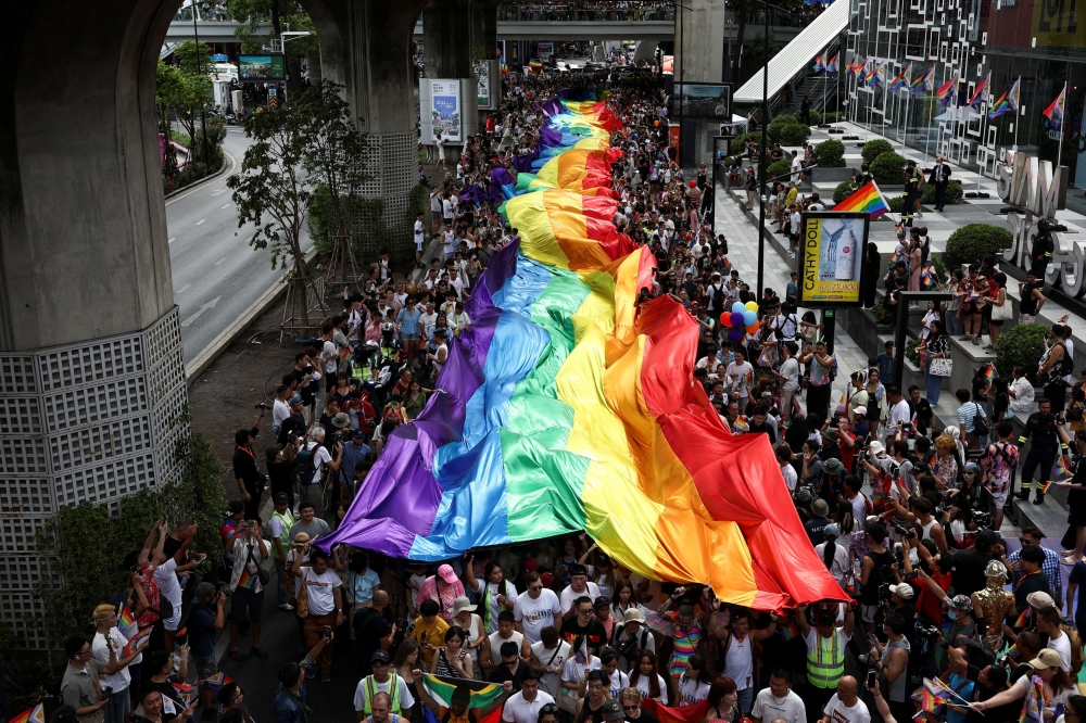 People take part in the annual LGBTQ  Pride parade in Bangkok, Thailand, June 1, 2024. — Reuters pic