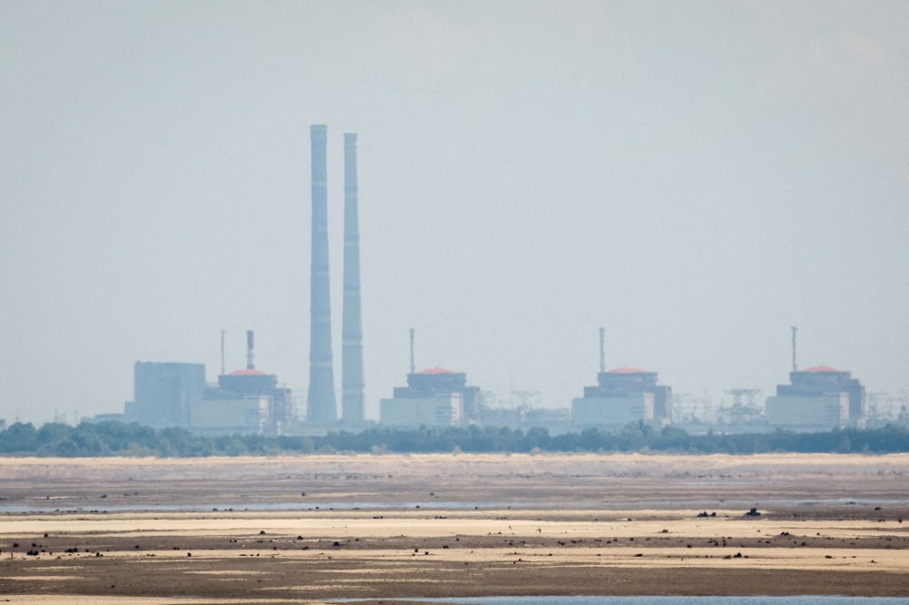 A view shows Zaporizhzhia Nuclear Power Plant from the bank of Kakhovka Reservoir near the town of Nikopol, amid Russia's attack on Ukraine, in Dnipropetrovsk region, Ukraine June 16, 2023. — Reuters pic  