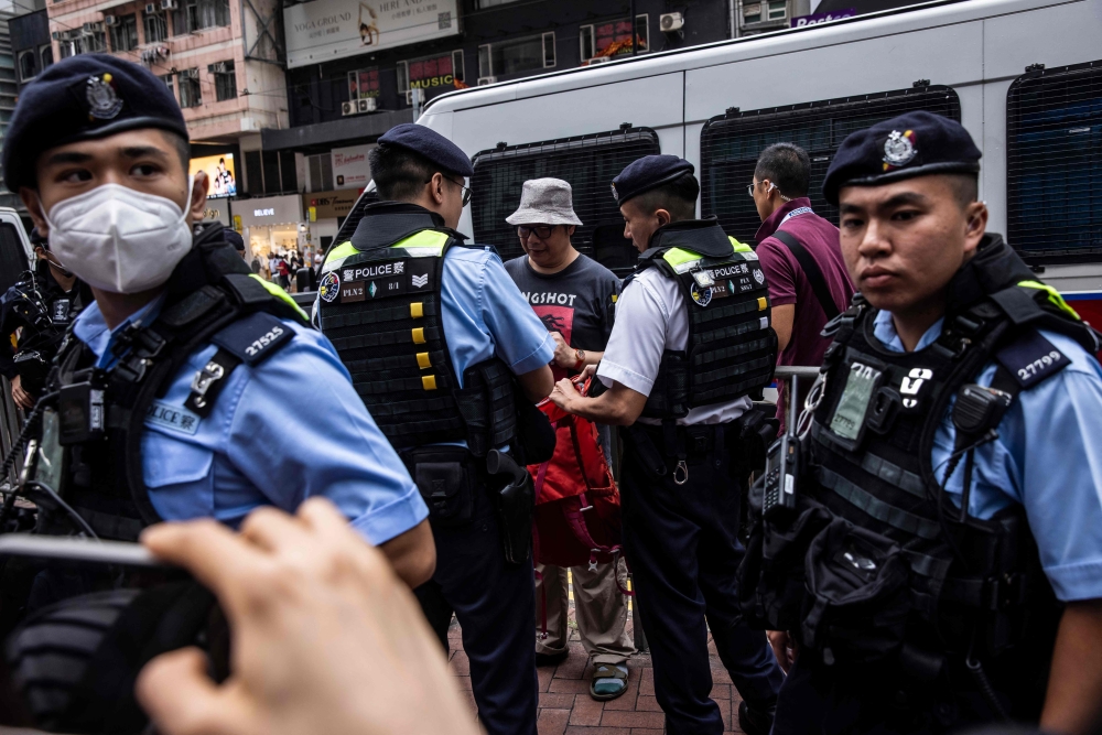 Hong Kong police said four people were arrested Tuesday on the 35th anniversary of Beijing’s Tiananmen Square crackdown. — AFP pic