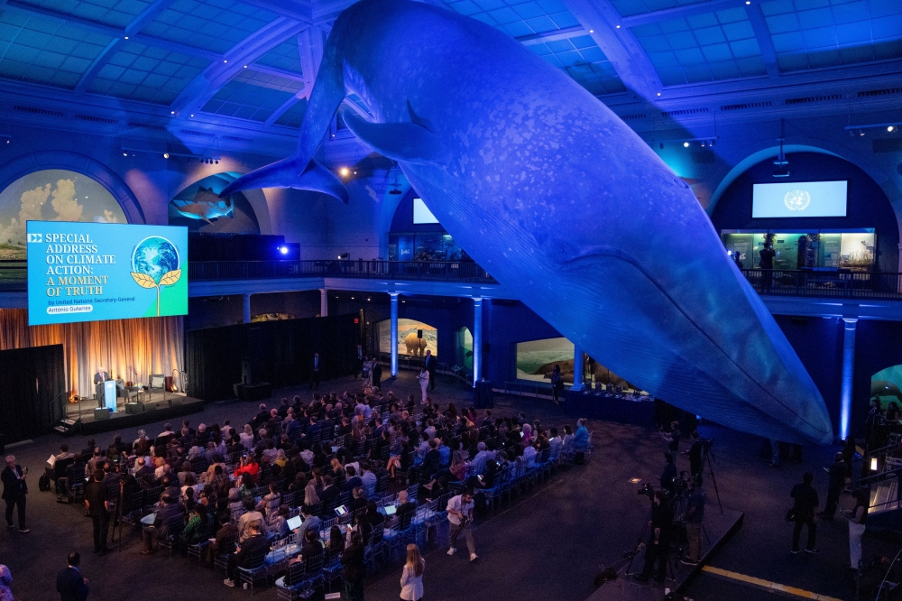 United Nations Secretary-General Antonio Guterres speaks during a Special Envoy on Climate Ambition and Solutions at the American Museum of Natural History in New York City June 5, 2024. — Reuters pic