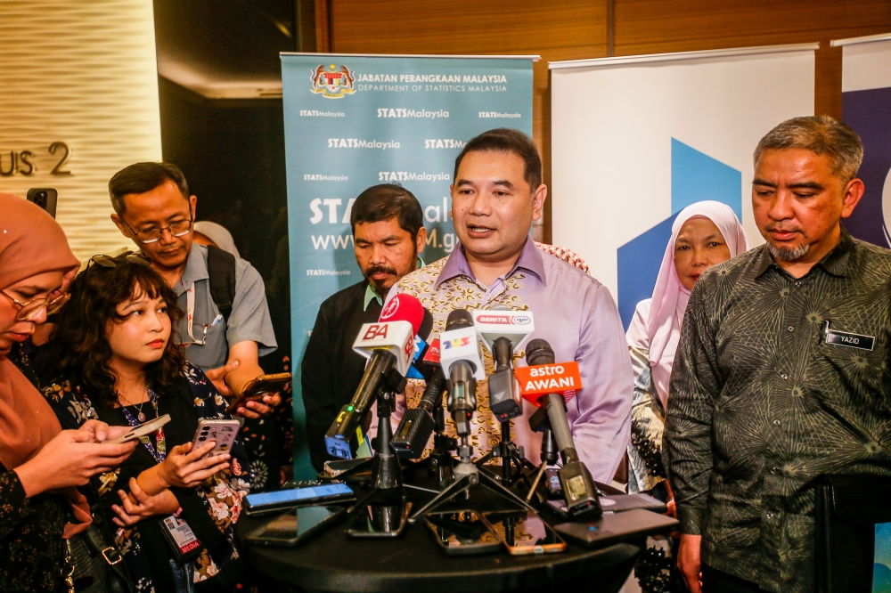 Economy Minister Rafizi Ramli speak at a press conference after launch of the Oil & Gas Services and Equipment Census 2024 in Kuala Lumpur, June 6, 2024. He said the government will have to make sure that there will be no unnecessary knock-on effects on inflation. — Picture by Hari Anggara