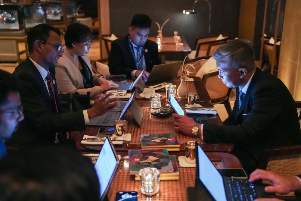 Investment, Trade and Industry Minister Datuk Seri Tengku Zafrul Aziz in a pre-council meeting at the Clean Economy Investor Forum in Singapore, June 6, 2024. — Picture from X/Tengku Zafrul 