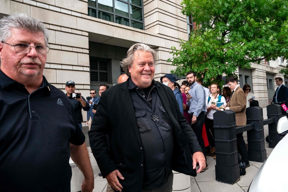 Steve Bannon, former advisor to President Donald Trump, departs the E. Barrett Prettyman US Courthouse on June 6, 2024 in Washington, DC. — Kent Nishimura/Getty Images/AFP pic