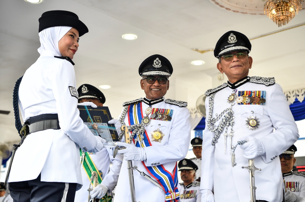 Bukit Aman Commercial Crime Investigation Department (CCID) director Datuk Seri Ramli Mohamed Yoosuf after the police probationary sergeants passing-out parade at the Police Training Centre here today. — Bernama pic