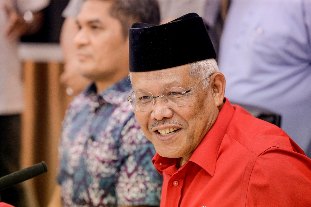 Bersatu secretary-general Datuk Seri Hamzah Zainuddin said the party's presidency will not be contested in the party elections in October. — Picture by Sayuti Zainudin 