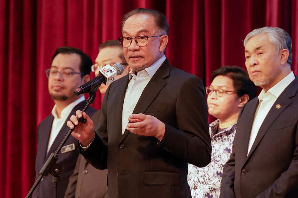 Prime Minister Datuk Seri Anwar Ibrahim said the government is focusing on efforts to boost public transport networks, infrastructure and quality of service. — Picture by Shafwan Zaidon