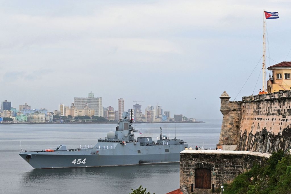 Russian frigate Admiral Gorshkov enters Havana’s bay, Cuba, June 12, 2024. — Reuters pic