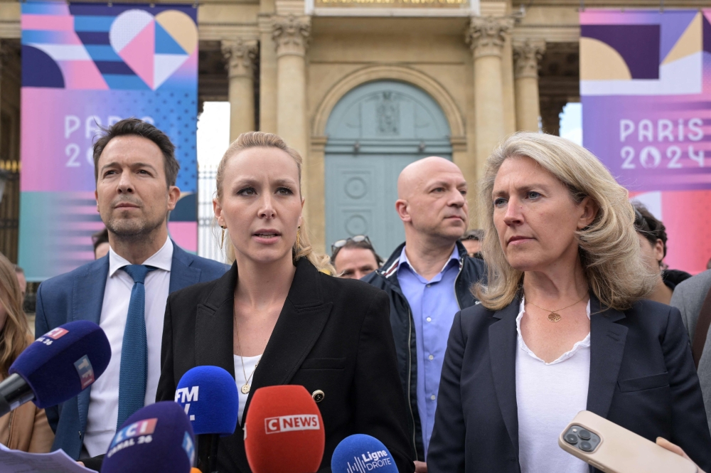 Marion Marechal, who led Reconquest’s European Parliament list, was excluded from the party after she called for an alliance with the RN — whose leading figure Marine Le Pen is her aunt. — AFP pic
