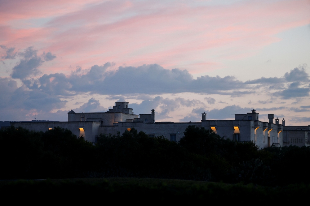 A general view of the Borgo Egnazia resort, on the first day of the G7 summit, in Savelletri, Italy, June 13, 2024. Group of Seven leaders launched into a final day of talks at their annual summit today, with China topping the agenda before Pope Francis puts in an historic appearance to discuss artificial intelligence. — Reuters pic  