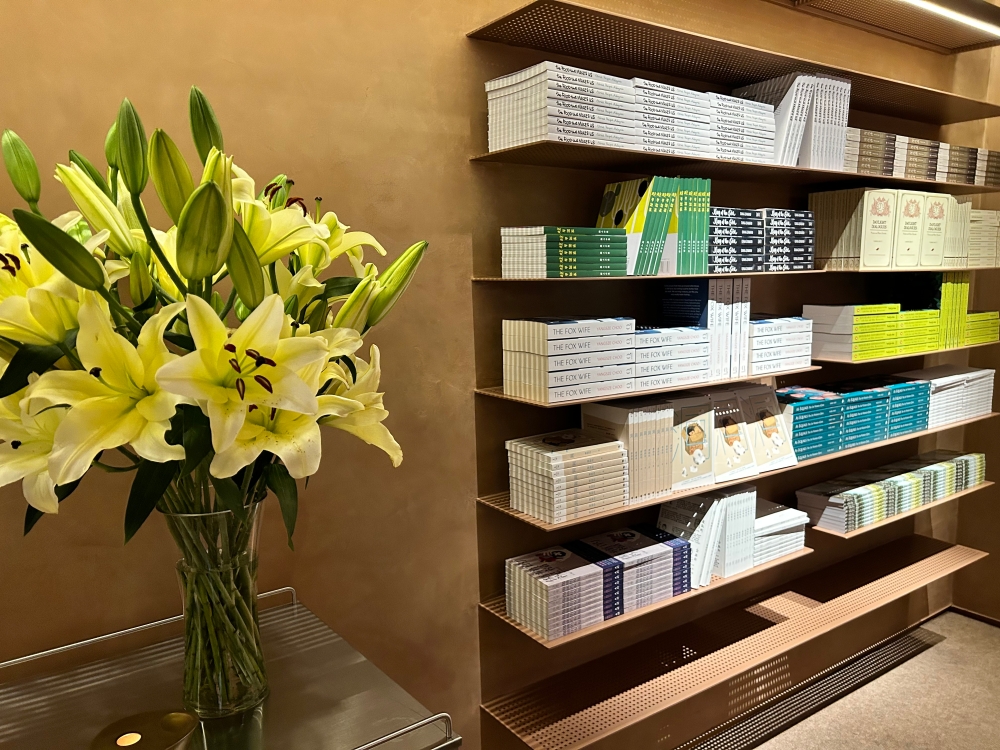 The store shelves are cleared of products, instead showcasing books by local authors who identify as women and allies. — Picture by William KC Kee 