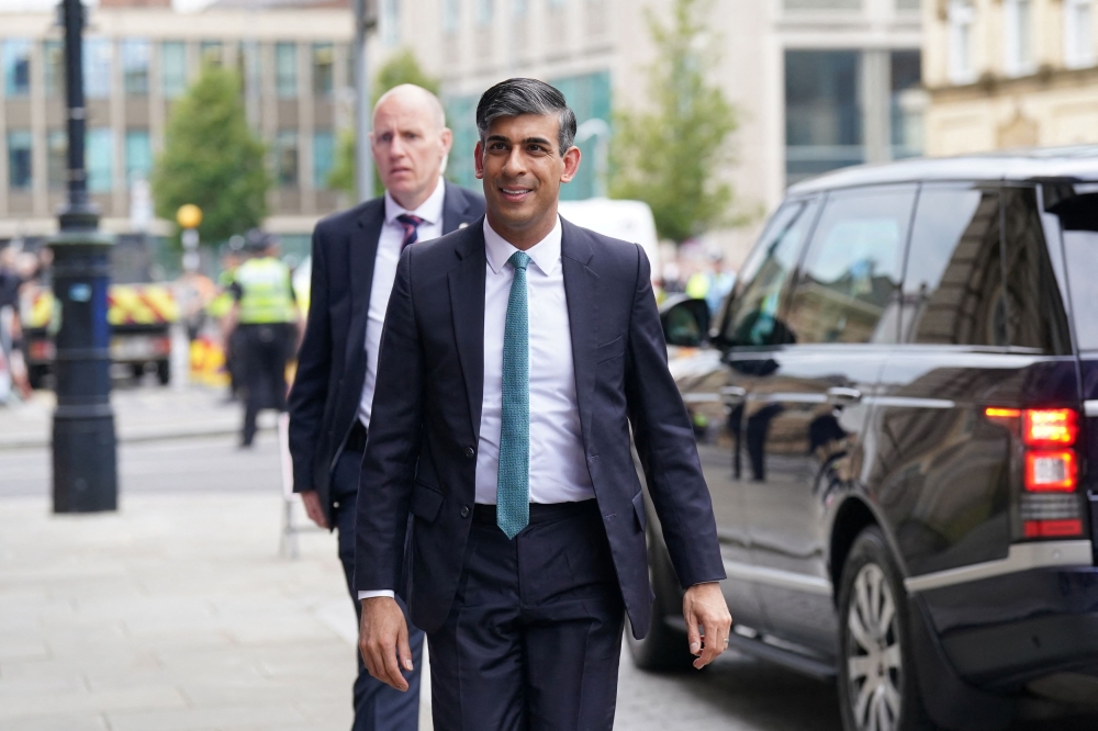 Three British opinion polls released late yesterday presented a grim picture for Prime Minister Rishi Sunak’s Conservative Party, and one pollster warned that the party faced electoral extinction in July 4’s election. — Reuters