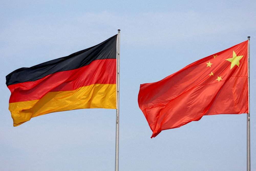 China is one of Germany’s top trading partners, accounting for a significant portion of their sales in recent years. — Reuters pic