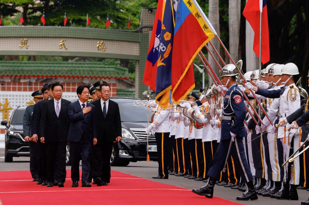 Taiwanese President Lai Ching-te visits Republic of China Military Academy, an officer training academy, for its 100th anniversary celebrations in Kaohsiung, Taiwan June 16, 2024. — Reuters pic